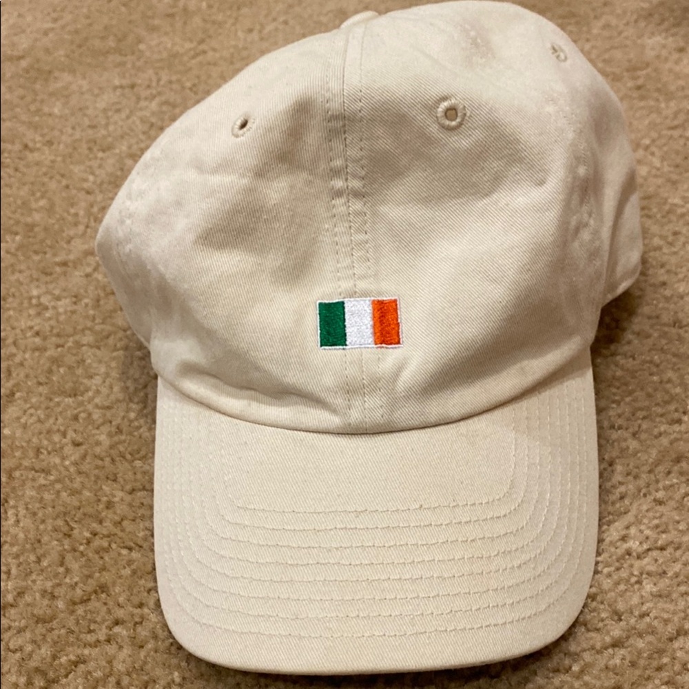 Tan Baseball Cap with Irish Flag